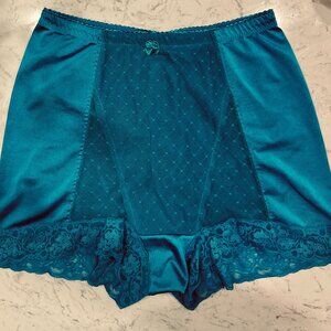 Rhonda Shear Women's (XL) Pin Up Lace Control Panty - Teal